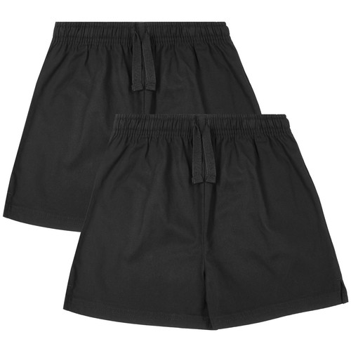 M&S Unisex Pure Cotton Shorts, 5-6 Years, Black