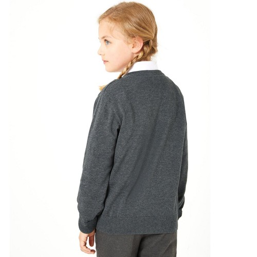 M&S Unisex Pure Cotton Jumper, 8-9 Years, Grey thumbnail 5
