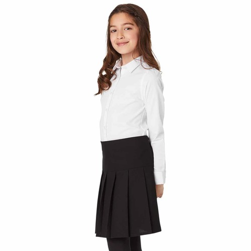 M&S Girls' Slim Fit Easy to Iron Blouses, Size 11-12, White thumbnail 2