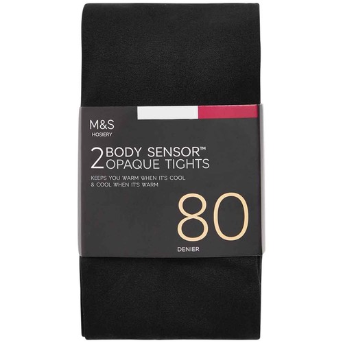 M&S Womens 80 Denier Body Sensor Tights, Size S, Black