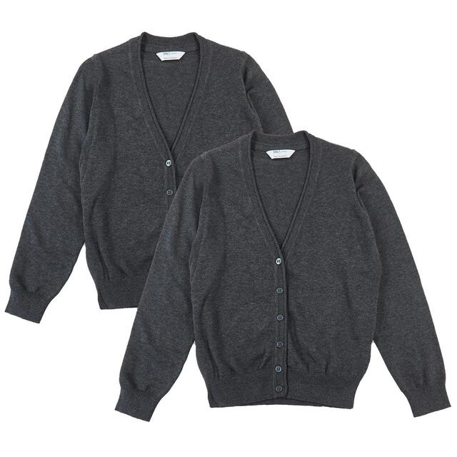 M&S Cotton Cardigan, 2 Pack, 4-13 Years, Grey thumbnail 2