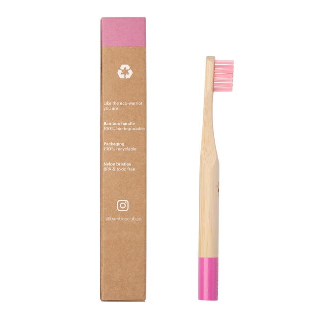 Bamboo Club Bambino Pink Kids Toothbrush thumbnail 2