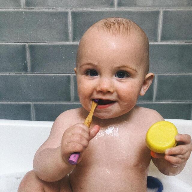 Bamboo Club Bambino Pink Kids Toothbrush thumbnail 3