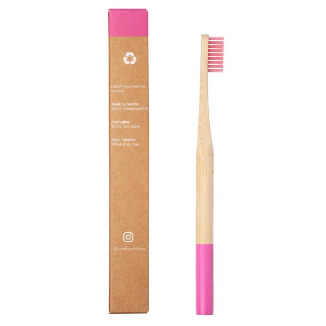 Bamboo Club Pink Adult Toothbrush thumbnail 2