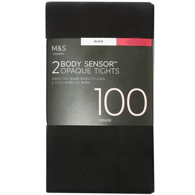 M&S Collection 100 Denier Body Sensor Tights, 2 Pack, Black