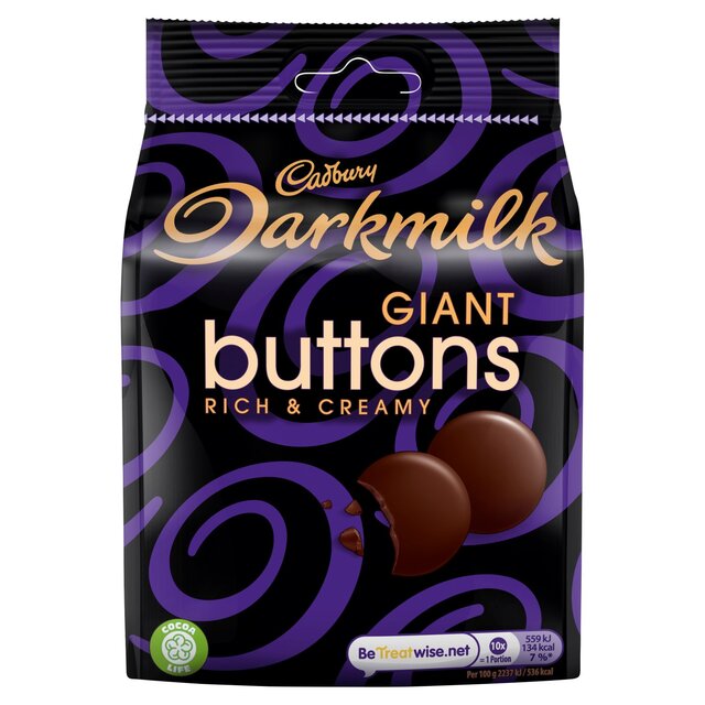 Cadbury Darkmilk Giant Buttons Chocolate Bag thumbnail 2