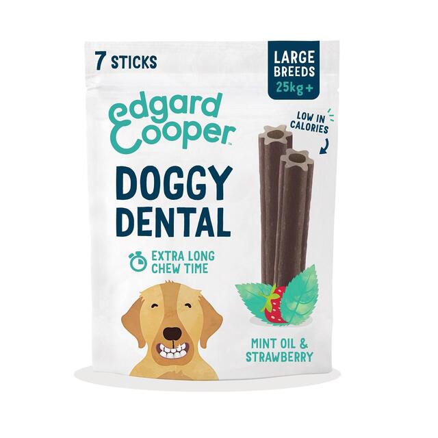Edgard & Cooper Strawberry & Mint Large Dog Dental Sticks thumbnail 2