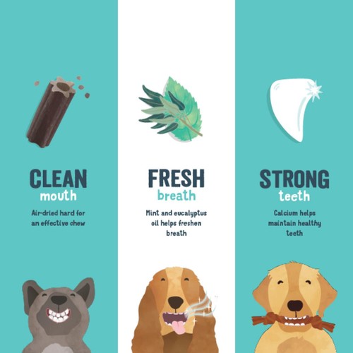 Edgard & Cooper Strawberry & Mint Medium Dog Dental Sticks thumbnail 4