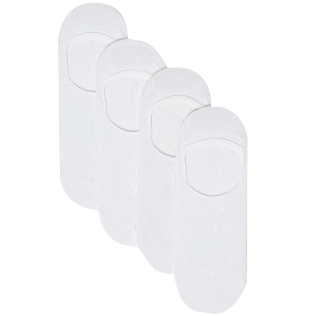 M&S Womens Collection Cotton Invisible Trainer Liner Socks, 4 Pack, White thumbnail 3