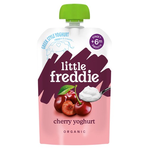 Little Freddie Cherry with Greek Style Yoghurt Organic Pouch, 6 mths+
