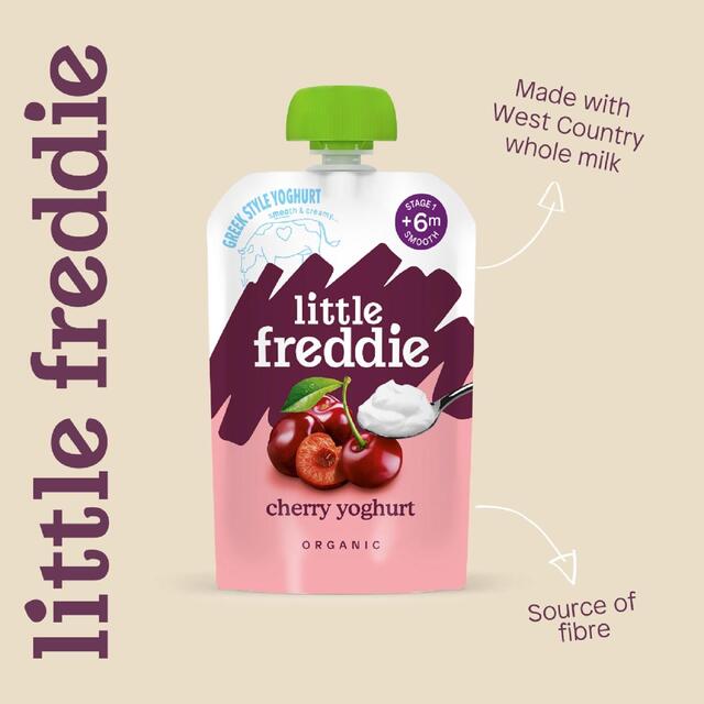 Little Freddie Cherry with Greek Style Yoghurt Organic Pouch, 6 mths+ thumbnail 2