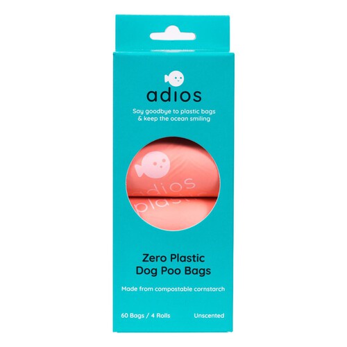Adios Compostable & Biodegradable Dog Poo Bags - Pink