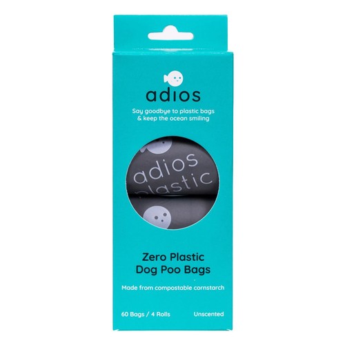 Adios Compostable & Biodegradable Dog Poo Bags - Grey