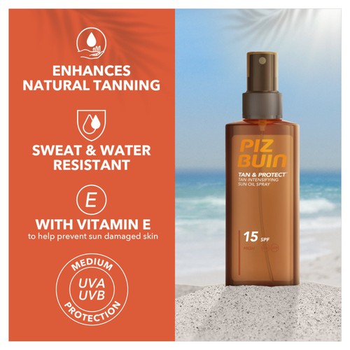 Piz Buin Tan & Protect Tan Intensifying Sun Oil Spray SPF15 thumbnail 2