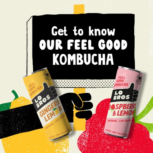 Lo Bros Kombucha Ginger & Lemon Low Sugar Multipack thumbnail 3