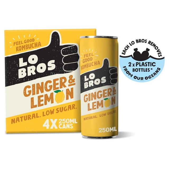 Lo Bros Kombucha Ginger & Lemon Low Sugar Multipack thumbnail 2