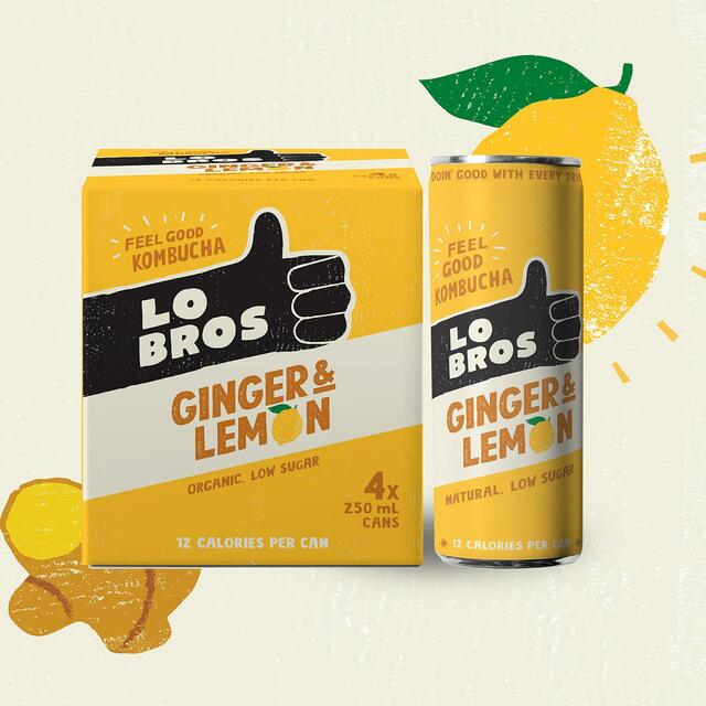 Lo Bros Kombucha Ginger & Lemon Low Sugar Multipack thumbnail 6
