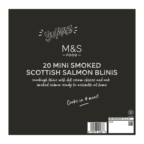 M&S Scottish 20 Mini Smoked Salmon Blinis thumbnail 4