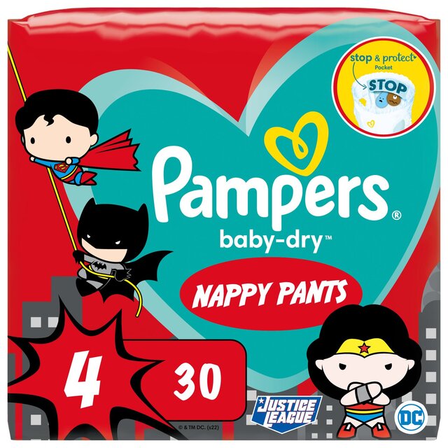 Pampers Baby-Dry Superhero Nappy Pants, Size 4 (9-15kg)