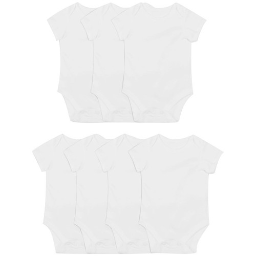 M&S Baby Cotton Bodysuits Short Sleeve, White, 2-3 Years thumbnail 2