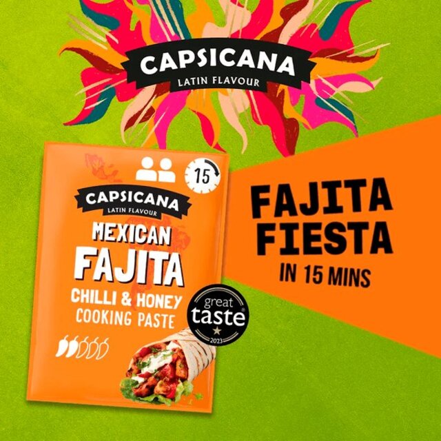 Capsicana Mexican Chilli & Honey Fajita Cooking Paste Serves 2 Medium/Mild thumbnail 2