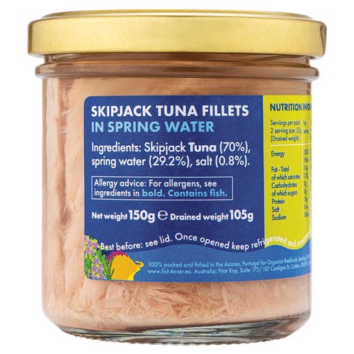 Fish 4 Ever Azores Tuna Fillets in Spring Water thumbnail 2