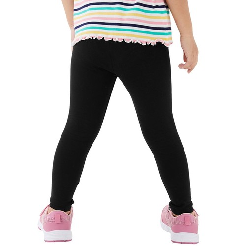 M&S Girls Cotton With Stretch Plain Leggings 3-4 Years, Black thumbnail 3