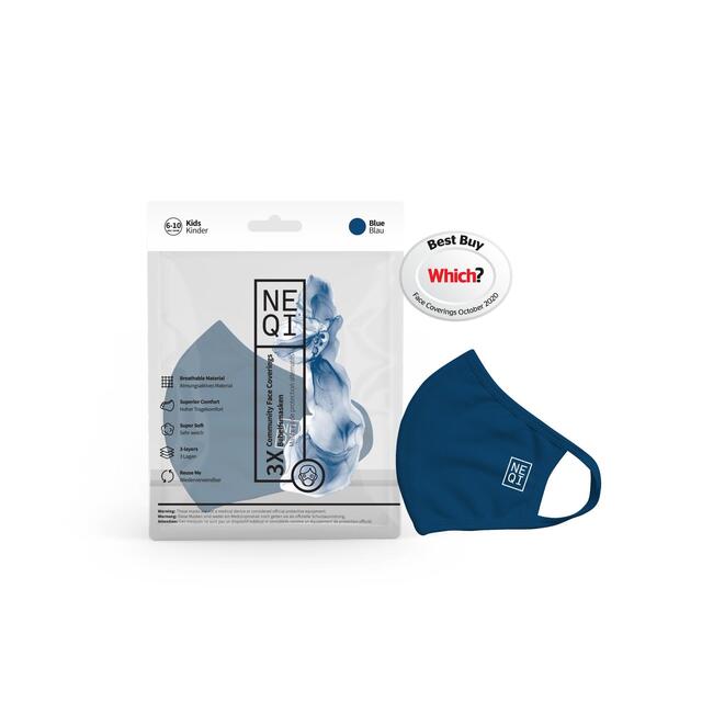NEQI Kids Covid Face Coverings Navy thumbnail 3