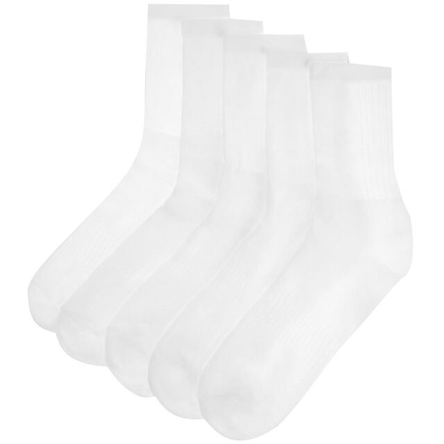 M&S Mens Collection Cool & Fresh Sports Socks, 5 Pack, White thumbnail 2