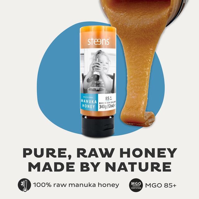 Steens MGO 85 Raw Multi Manuka Honey Squeezy thumbnail 4