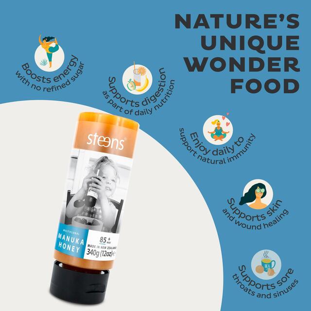 Steens MGO 85 Raw Multi Manuka Honey Squeezy thumbnail 8