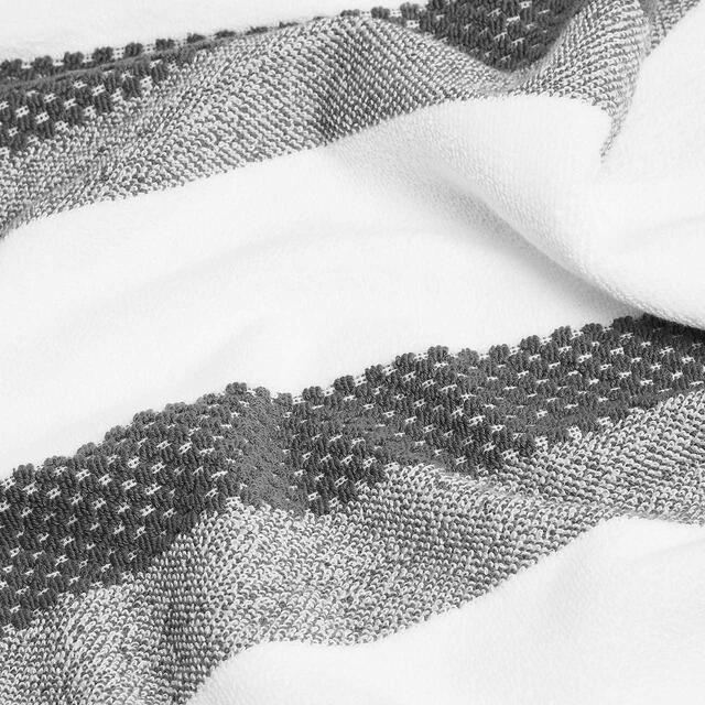 M&S Cotton Textured Stripe Bath Sheet, Charcoal 100X150cm thumbnail 4