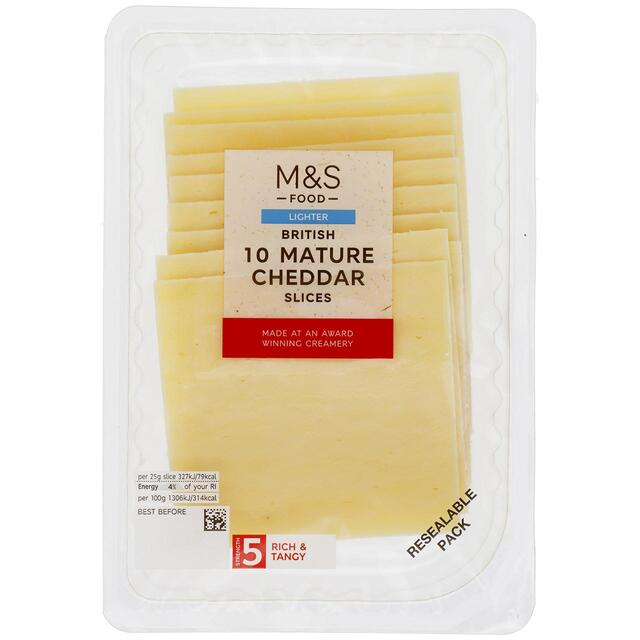 M&S British Lighter Mature Cheddar 10 Slices