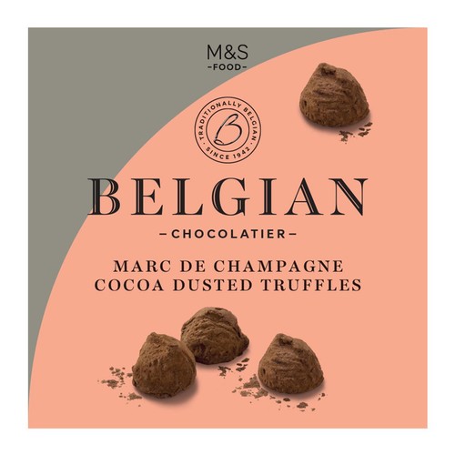 M&S Belgian Marc De Champagne Cocoa Dusted Truffles