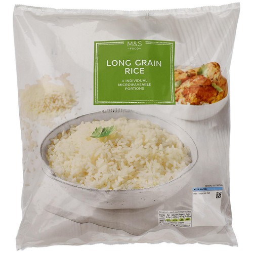 M&S Long Grain Rice Sachets Frozen