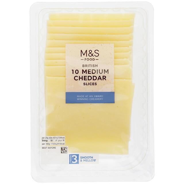 M&S British Medium Cheddar 10 Slices