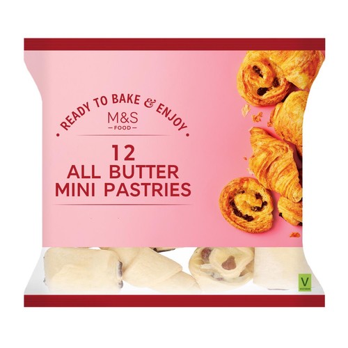 M&S 12 Mini All Butter Pastries Ready to Bake Frozen