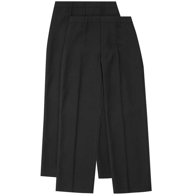 M&S 2pk Boys Black Regular Leg Trousers, 4-14 Years thumbnail 2