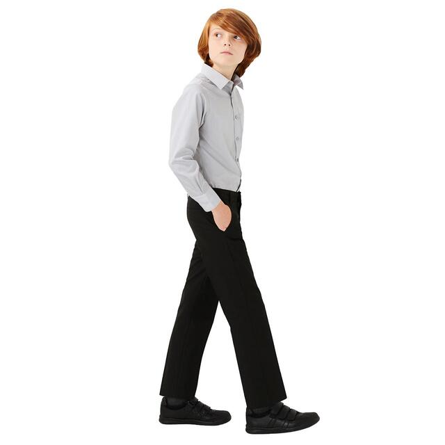 M&S 2pk Boys Black Regular Leg Trousers, 4-14 Years thumbnail 4