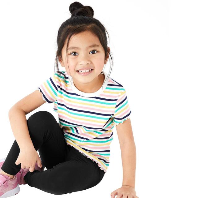 M&S Cotton Stretch Leggings, 2-7 Years, Black thumbnail 4