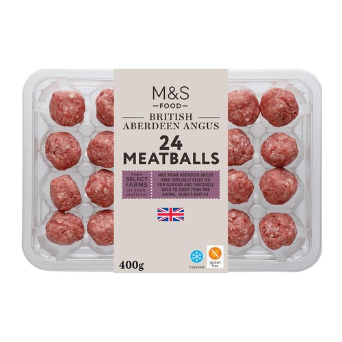 M&S Select Farms 24 Aberdeen Angus Beef Meatballs thumbnail 2