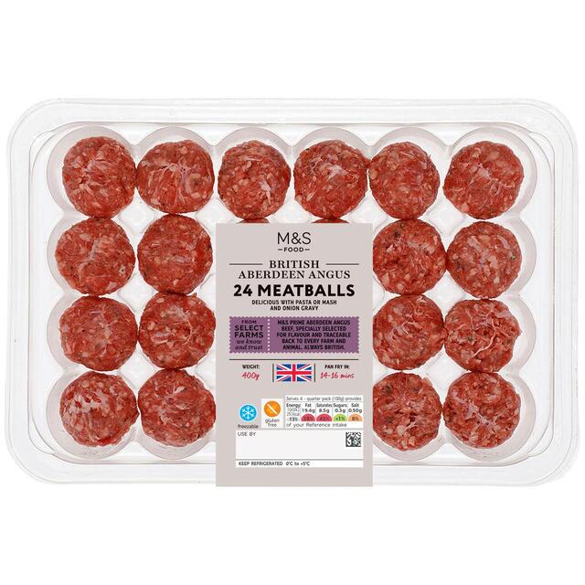 M&S Select Farms 24 Aberdeen Angus Beef Meatballs
