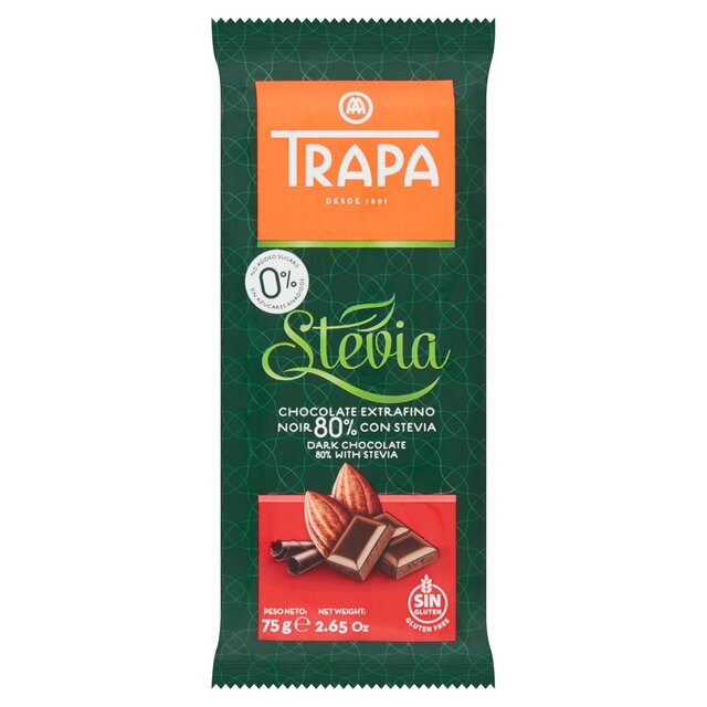 Trapa Dark Chocolate 80% with Stevia