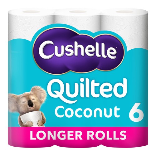 Cushelle Ultra Quilted Coconut Toilet Roll, 50% More Sheets