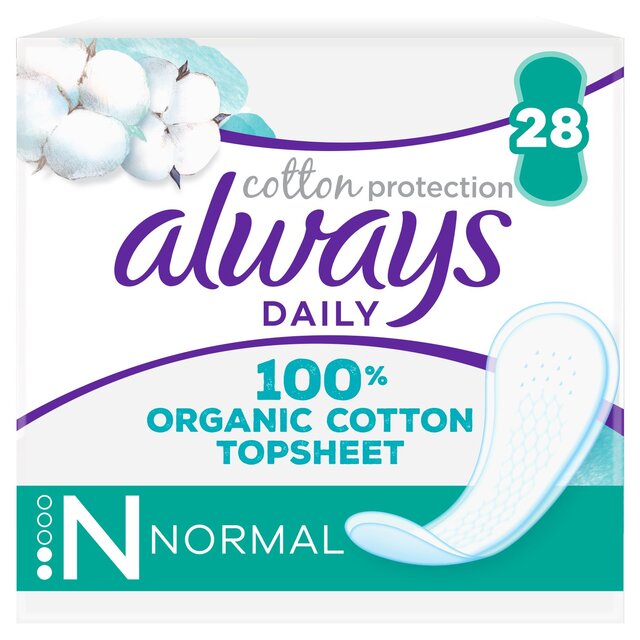 Always Dailies Organic Cotton Protection Normal Panty Liners thumbnail 2