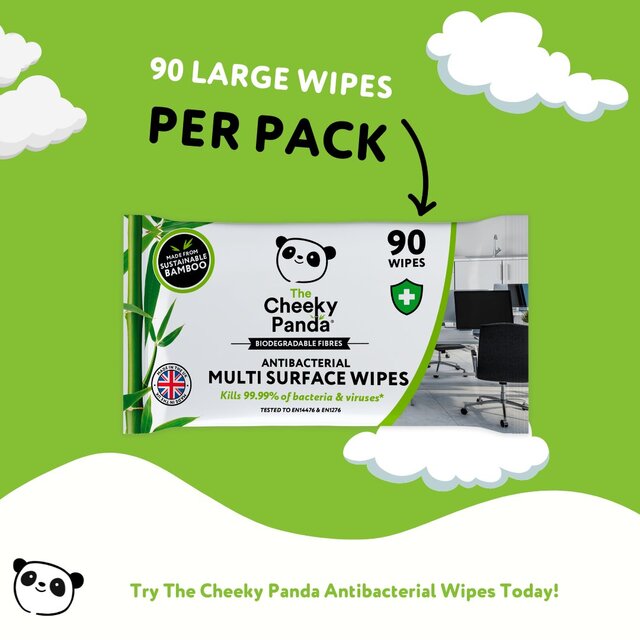 The Cheeky Panda 100% Bamboo Antibacterial Multi Surface Wipes thumbnail 2