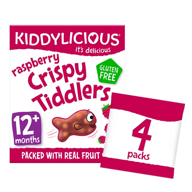 Kiddylicious Raspberry Crispy Tiddlers Baby Snacks Multi