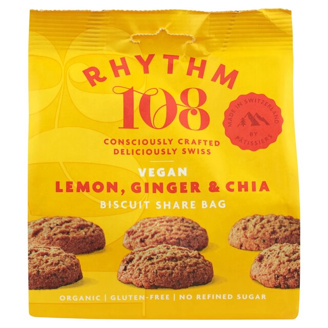 Rhythm 108 Swiss Vegan Lemon, Ginger & Chia Biscuit Share Bag