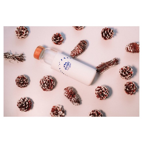 Evian SOMA Travel Glass Water Bottle Designer Blue thumbnail 4