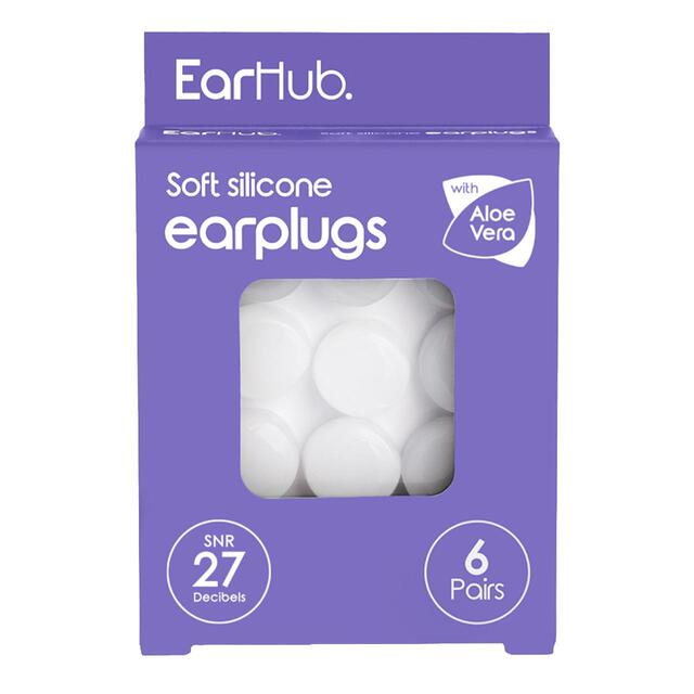 EarHub Sleepwell Soft Silicone Earplugs 6 Pair